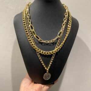 Collana tripla medaglietta